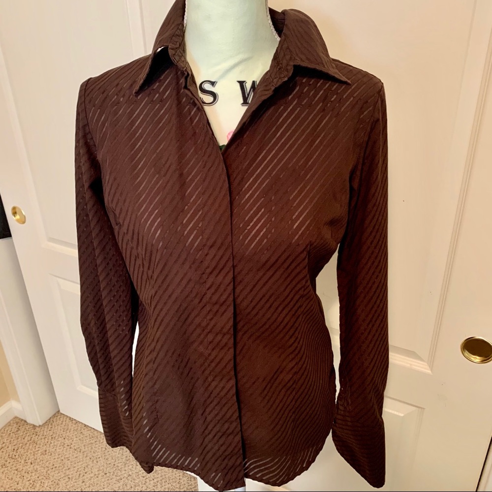 Moda International brown blouse S - Picture 1 of 5